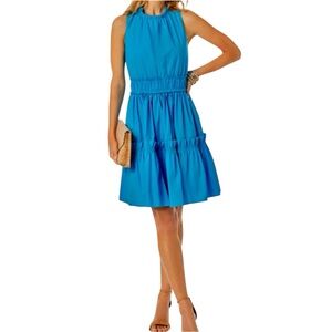 Lilly Pulitzer Tiered Elina Dress 2 Blue Ruffles Dainty Resort Cruise